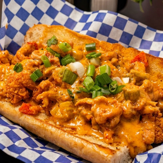 Open Face Shrimp Po' Boy